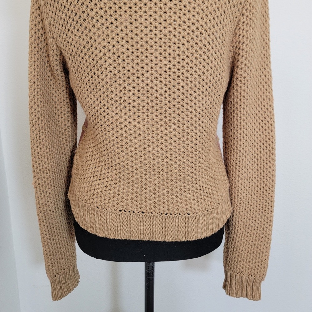 VTG Y2K Wool Faux Shearling Knit Toggle Cardigan Jacket Large Retro Boho Western - Picture 8 of 16